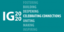 A special graphic commemorating the Improve Group's 20th Anniversary, featuring the IG2020 logo and the words "Celebrating Connections"