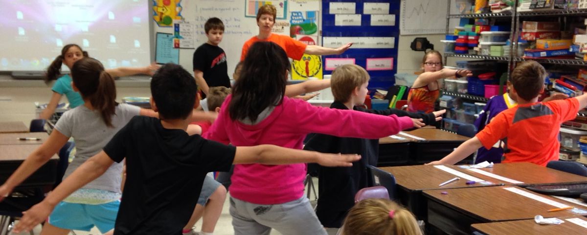 4th grade exercising as part of State Health Improvement Grant activities