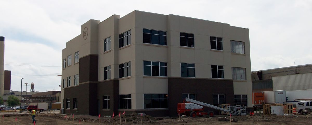 Image of The Improve Group's new office building, currently being constructed
